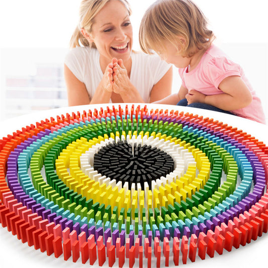 240PCS/set Rainbow Wooden Domino Toy Set