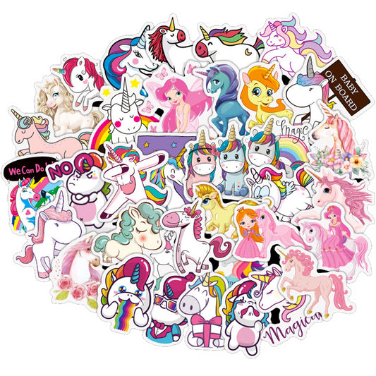 10/30/50PCS Cute Unicorn Waterproof Stickers