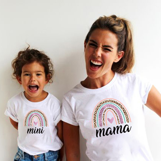 1PC Rainbow Mother Daughter T-shirts