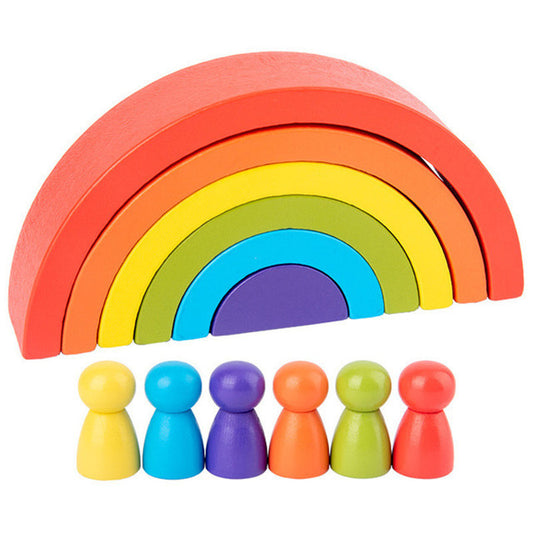 Rainbow Montessori and Waldorf Wooden Baby Toy